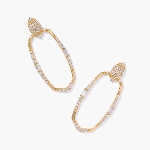 Kendra Scott Essie Pave Gold Open Frame Earrings